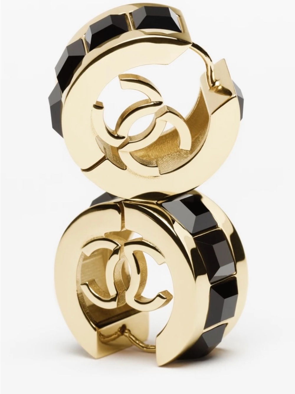 ChaneI Hoop With Gold Tone Metal and Black Strass Summer 2026